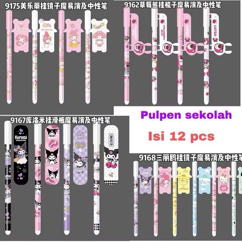 

12pcs ( 1lusin ) pulpen hapus / magic pulpen bisa di hapus / pulpen sekolah anak / bolpoin hapus bisa di hapus / pulpen hitam karakter pulpen sekolah anak lucu