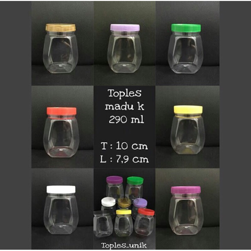 [24pcs] Toples madu kecil 290ml | Toples kue | Toples sambal | Toples souvenir | Toples serbaguna