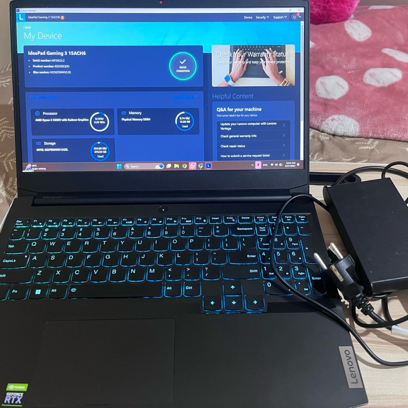 LAPTOP LENOVO IDEAPAD GAMING 3 15ACH6 AMD RYZEN 5 5600H