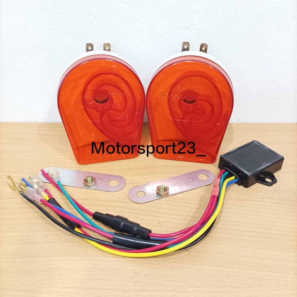 Klakson keong Echo 8 suara 1set free breket modul klakson keong 8 suara klakson echo gema Klakson 8 