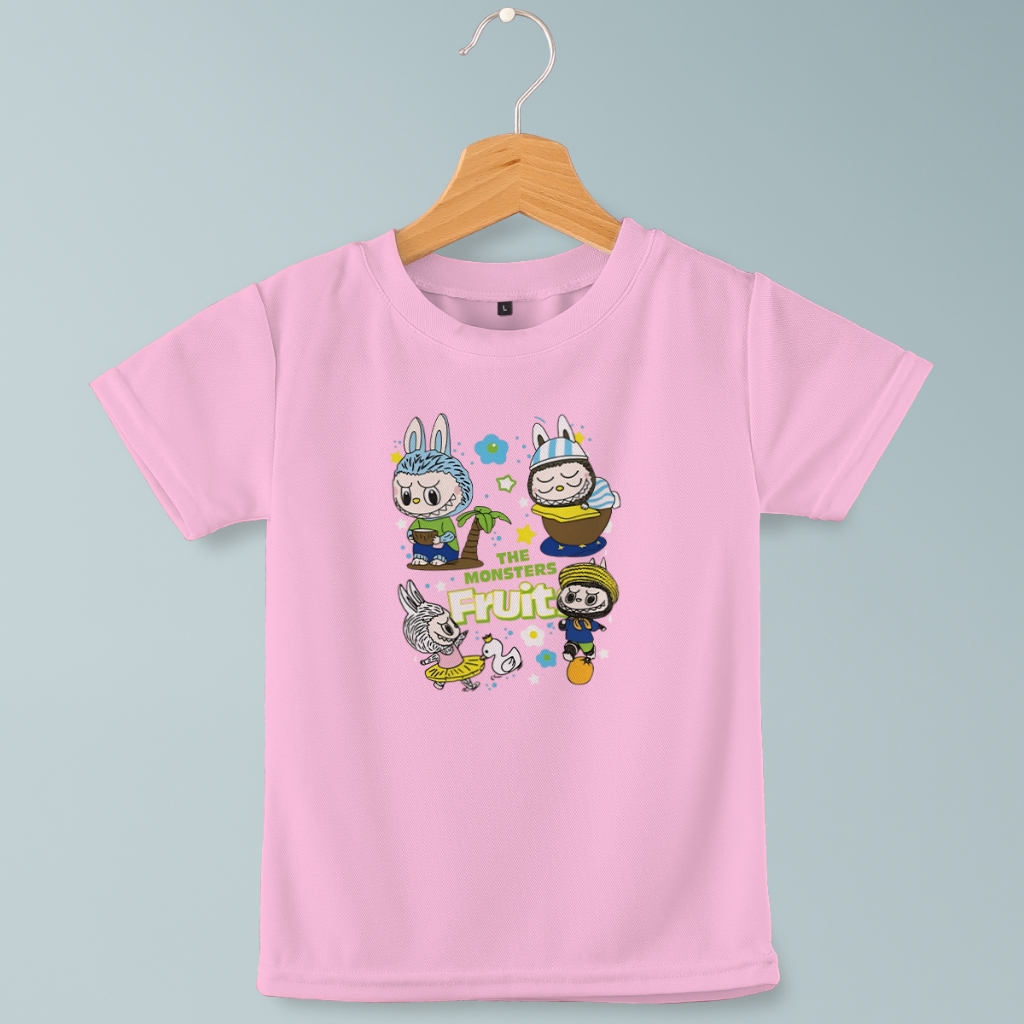 Kaos Anak Distro LABUBU FRUIT MONSTER Ideal Umur 2-10 Tahun Cewek Cowok