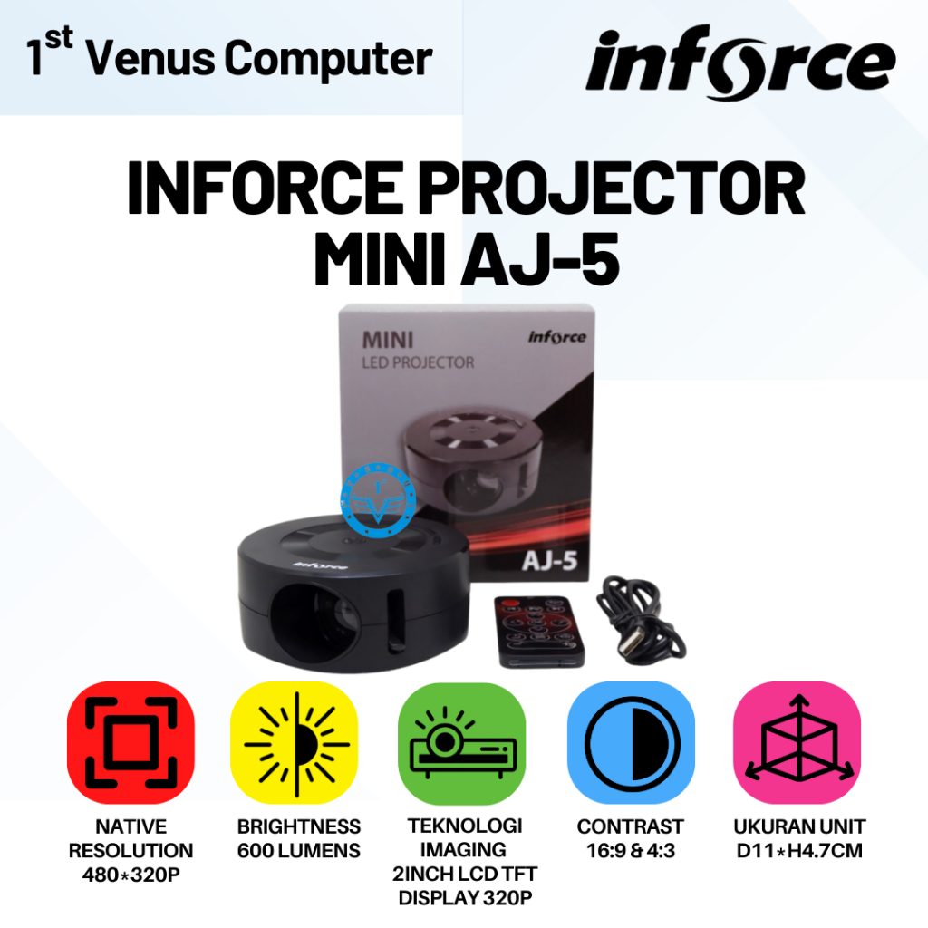 INFORCE PROJECTOR LCD MINI AJ5 / PROYEKTOR MINI INFORCE MURAH / PRJ-INF09