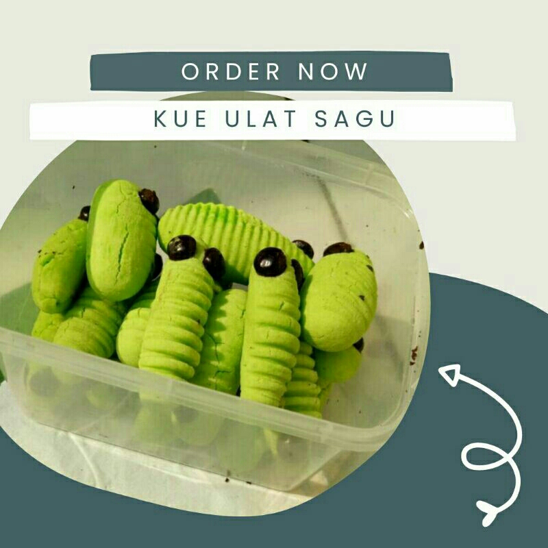 

Kue sagu ulat hijau