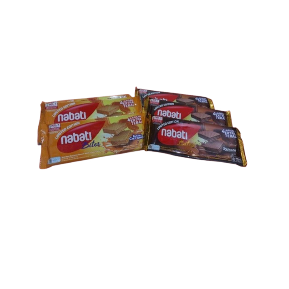 

Nabati Bites Wafer Caramel Choco 35g All Variant 1 Renceng Isi 14 Sachet