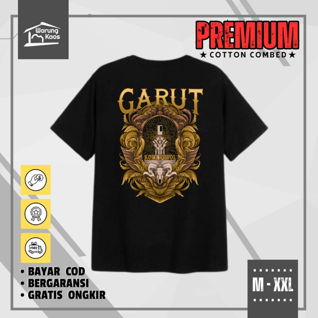 Kaos Garut Kaos Daerah Jawa Barat Kaos Sablon Pria Bahan Katun Combed Hitam Original Warungkaosasli