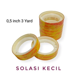 

S99 (SATUAN) ISolasi Kado 12mm 3 Yard STATIONERY TAPE - Plester Bening Solatip Kecil Murah