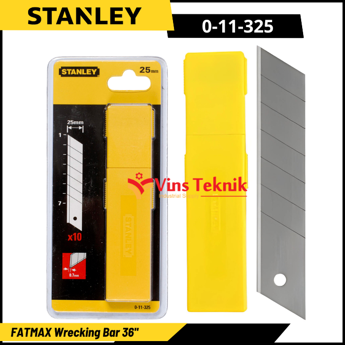 

STANLEY 0-11-325 isi cutter mata cuter 25mm knife blades quick point