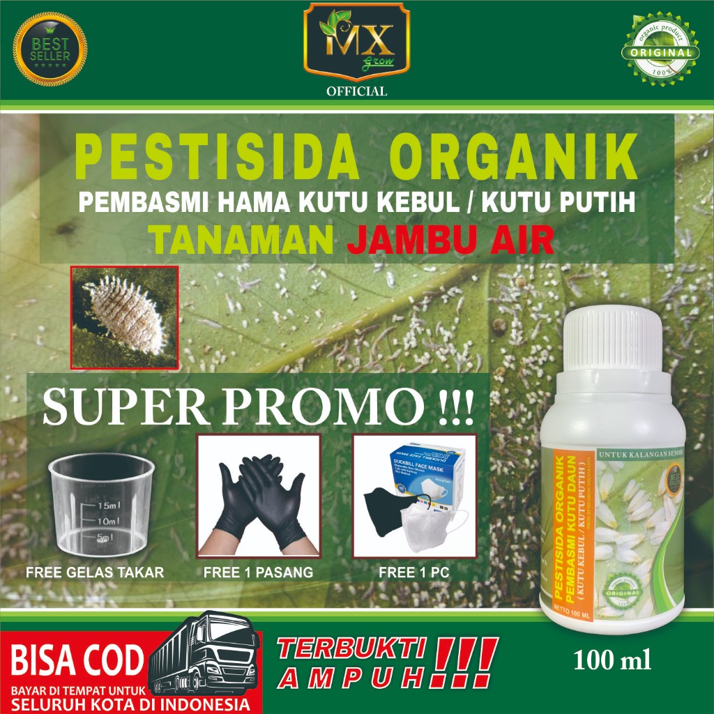 Pestisida Organik Pembasmi KUTU DAUN ( Kutu Kebul / Kutu Putih ) Untuk Tanaman JAMBU AIR 100 ml