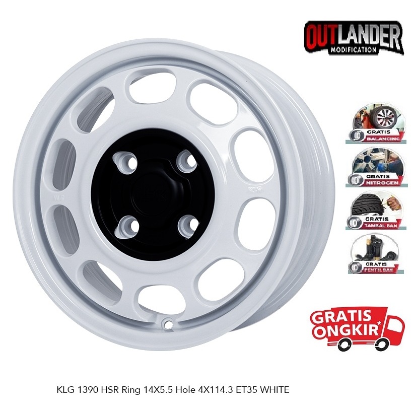 Velg Mobil Avanza Xenia Estilo Kijang Lgx Ring 14 Hsr Klg R14 pcd 4x114.3 Warna Putih