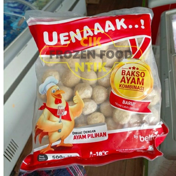 

belfood bakso ayam uenaaak Frozen food cik ntik Jambi 500 gram isi 50