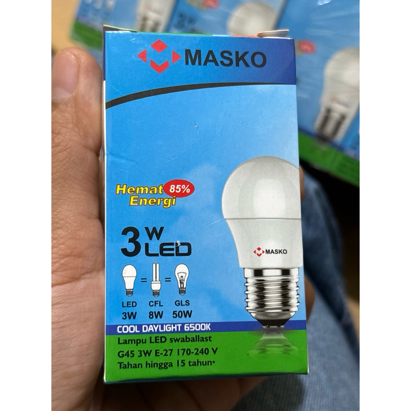 Lampu 5 Watt Masko LED BULB 5W 6500K BERGARANSI / LED 5W MASKO