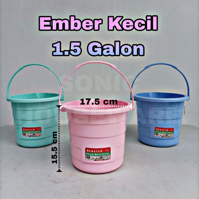 Ember Timba Air Mini Kecil 1.5 Galon 2.5 Liter Warna Gagang Plastik Pail Tanpa Tutup Mainan Pasir Te