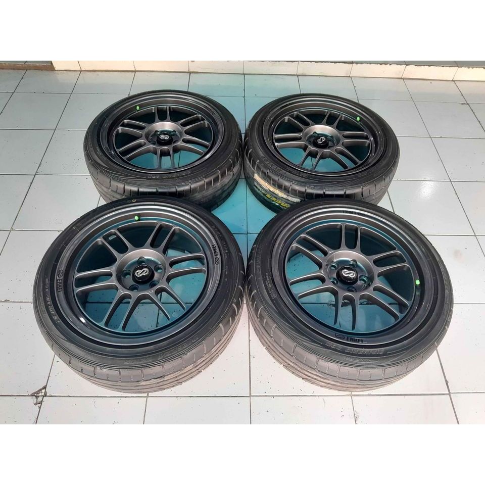 Velg Mobil Bekas Racing Ring 17 Baut 5 ENKEI RPF R17X8 5X100 ET40 BAN 215 45 R17