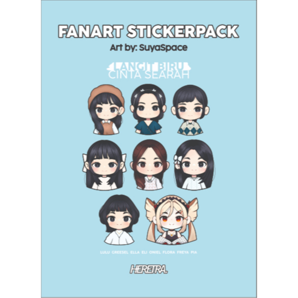 

STICKERPACK CHIBI JKT48 LANGIT BIRU CINTA SEARAH (AOZORA KATAOMOI) FANMADE Art by: Suyaspace