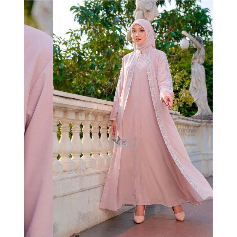 GAMIS LAROSA BORDIR 28.103 ORIGINAL /  GAMIS ABAYA LAROSA ORI SET KERUDUNG  /  DRESS ABAYA LAROSA SE