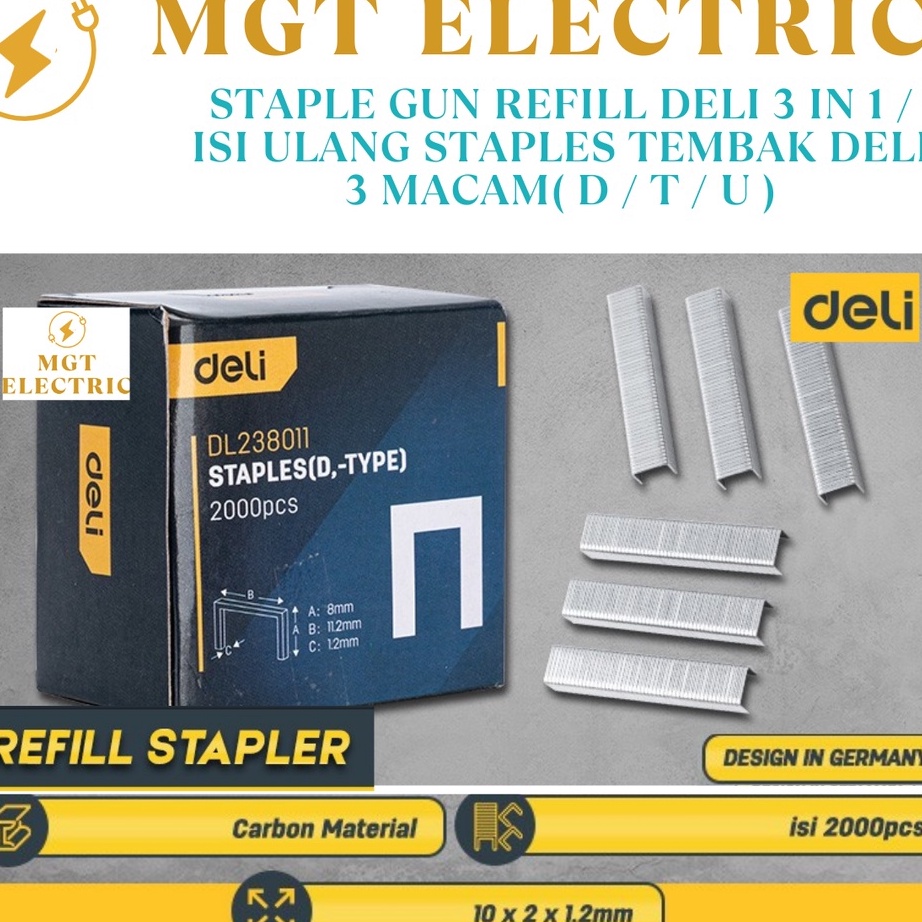 

BERLIPAT GANDA Staple Refill Deli 3 in 1 Isi Ulang Staples Tembak DELI 3 macam