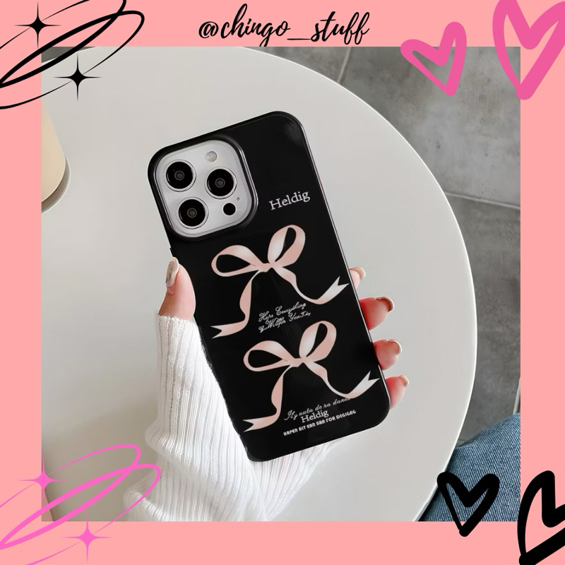 case pita black pink  // case iphone 13/14/15, Xr
