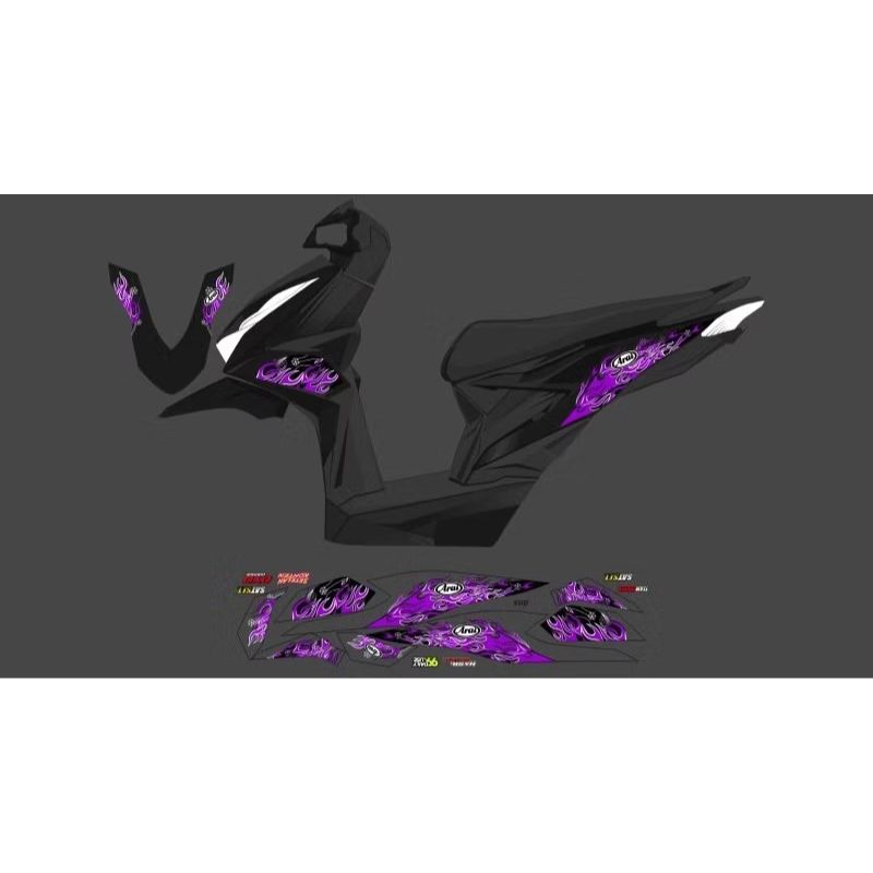 STRIPING BEAT DELUXE ARAI API TRANSPARAN