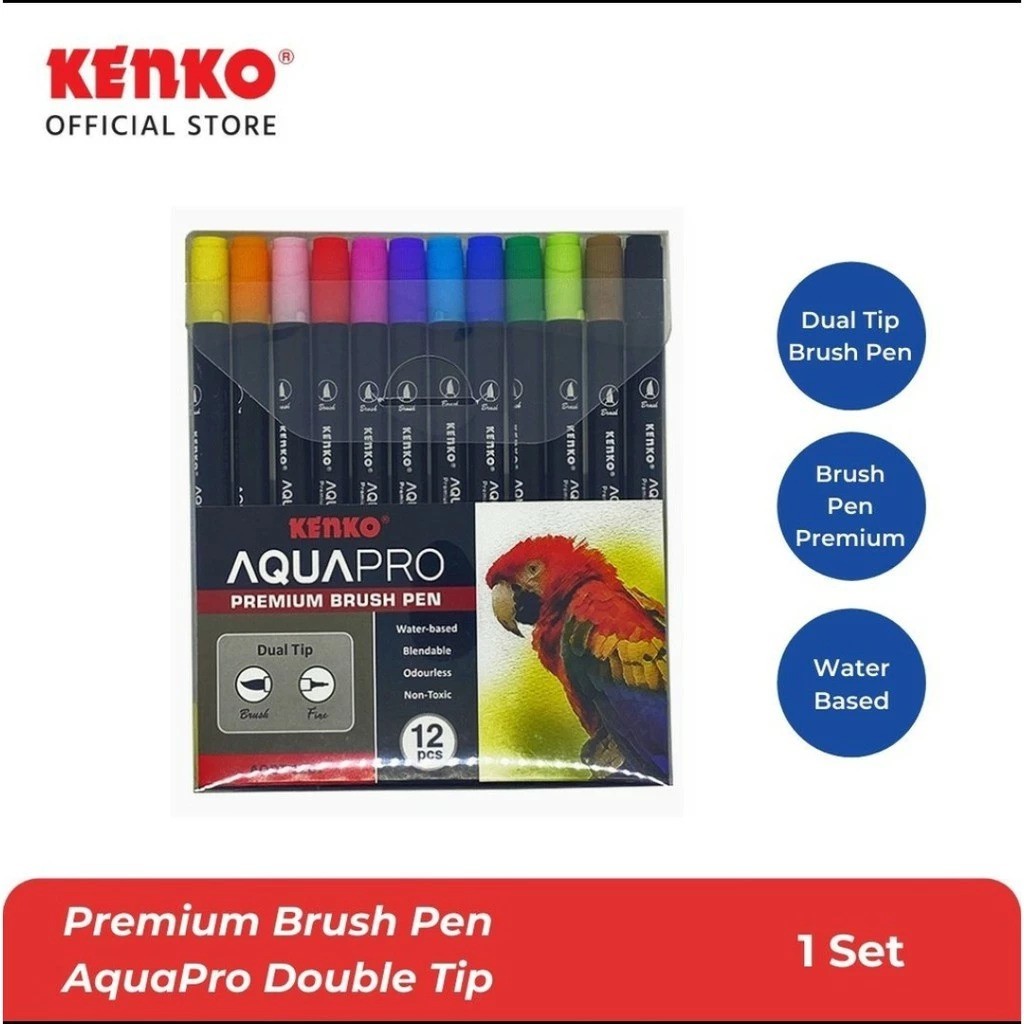 

AQUAPRO DUAL TIP PREMIUM BRUSH PEN AQDT-12C1 KENKO