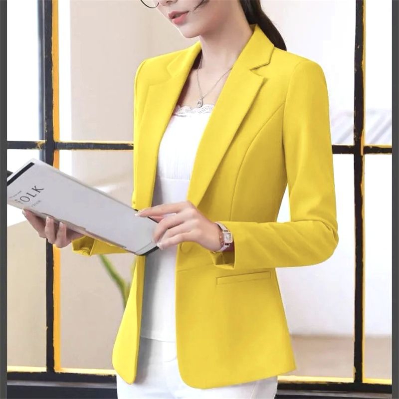 Jas/blazer wanita/Formal casual / Slimfit warna kuning / hitam / biru muda / hijau toska / kantor / 