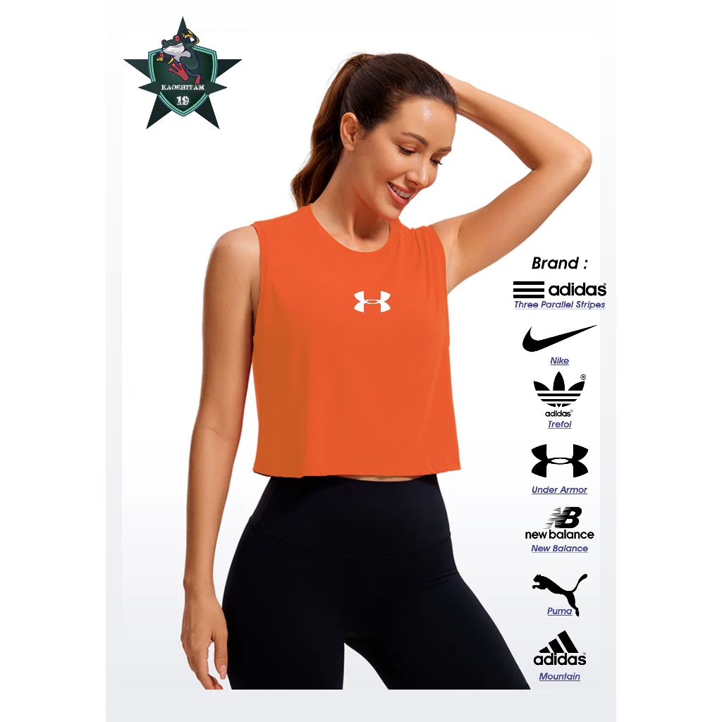 Tank Top kaos Olahraga Muscle Tee Under Armor Fitness Senam WANITA YOGA GYM FITNES DANCE ZUMBA DRY F