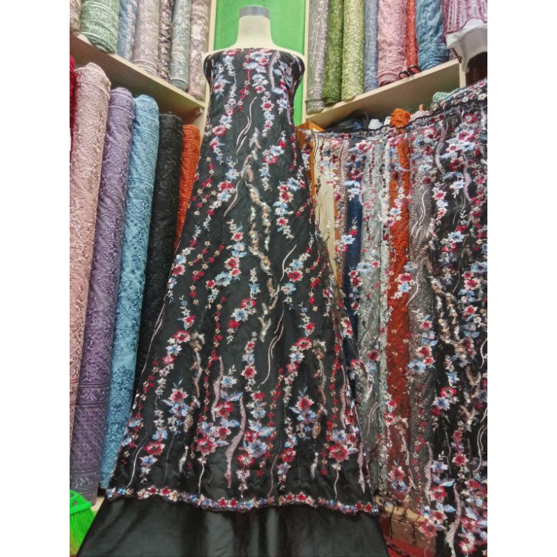 TILE KEBAYA GARDEN PERMIUM MOTIF TERBARU || UNTUK BAJU KEBAYA GAMIS /DRES / BRIDESMAIDS