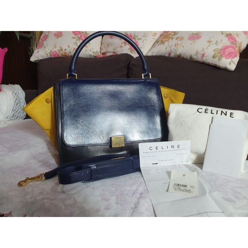 PRELOVED CELINE TRAPEZE MULTICOLOR BAG