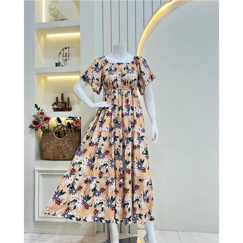 Daster Olivia Dress | Daster panjang motif | Daster viral kekinian | Daster Bumil | Daster dailywear