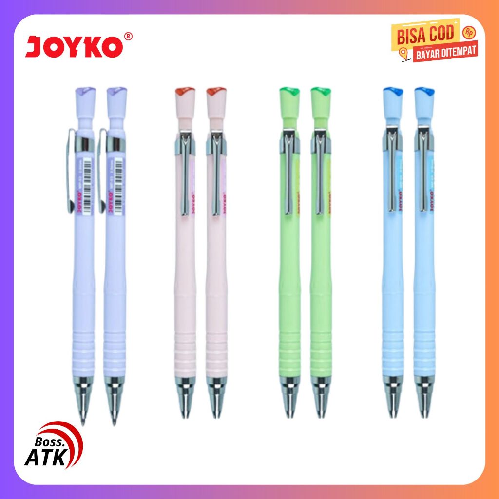 

Harga 1 Pcs Pensil Mekanik 2B JOYKO MP-53 Pastel Color 2.0 mm Retractable Mechanical Pencil