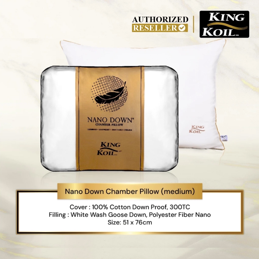 bantal KingKoil NANO DOWN CHAMBER Pillow - Original 100% bantal King koil Nanodown chamber