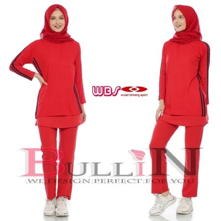 sale setelan senam standar set celana rok baju panjang wanita
