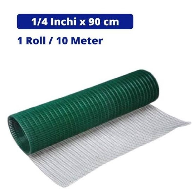 Kawat loket hijau ukuran 1/4 inch , kawat ayakan , kawat kandang , kawat ikan