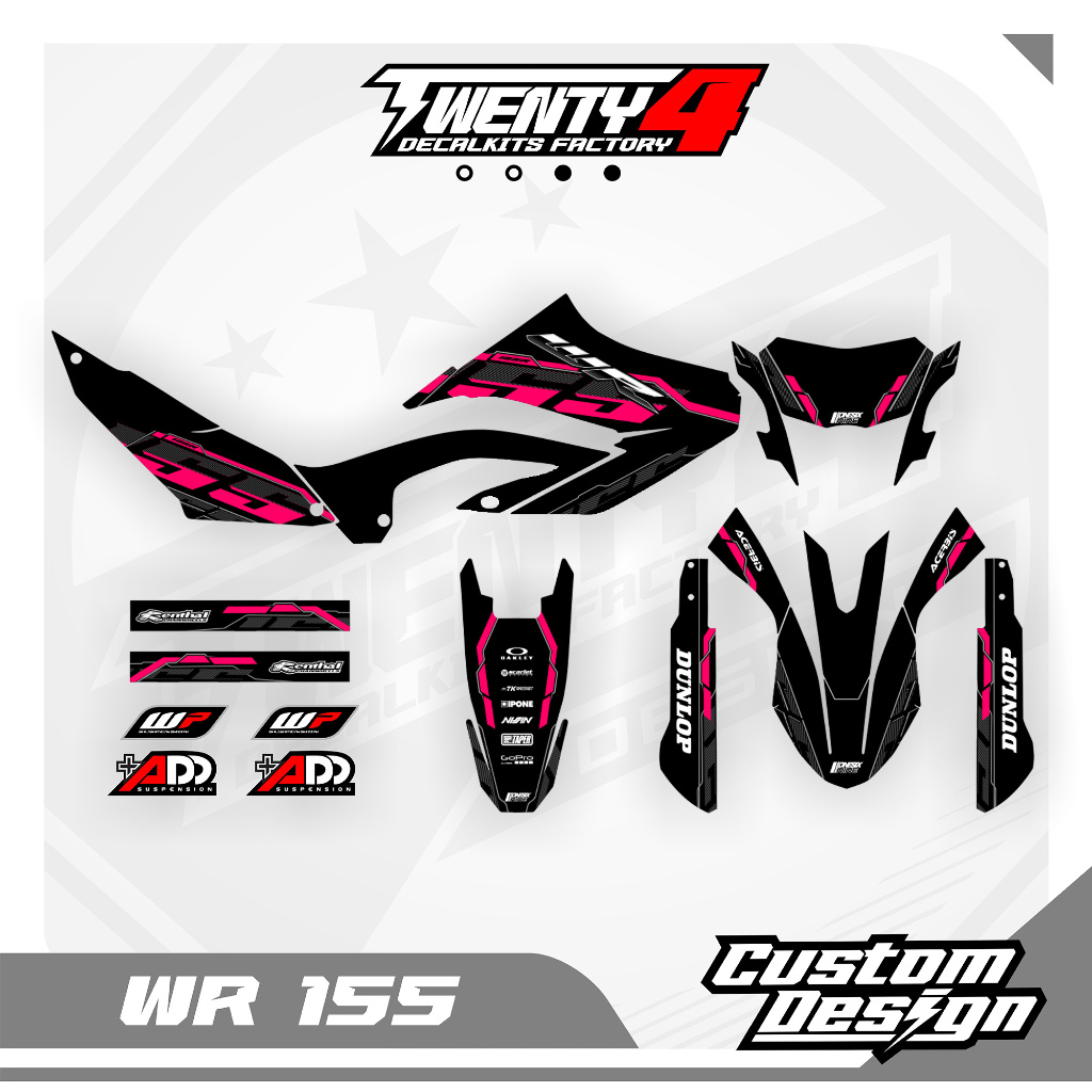 Decal Yamaha Wr 155 Supermoto Herex - Decal Wr Hitam Pink