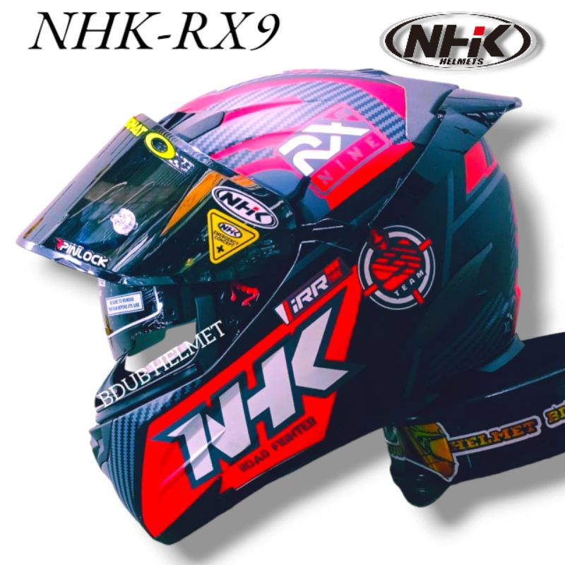 Helm NHK rx9 racer red dof paket ganteng original NHK
