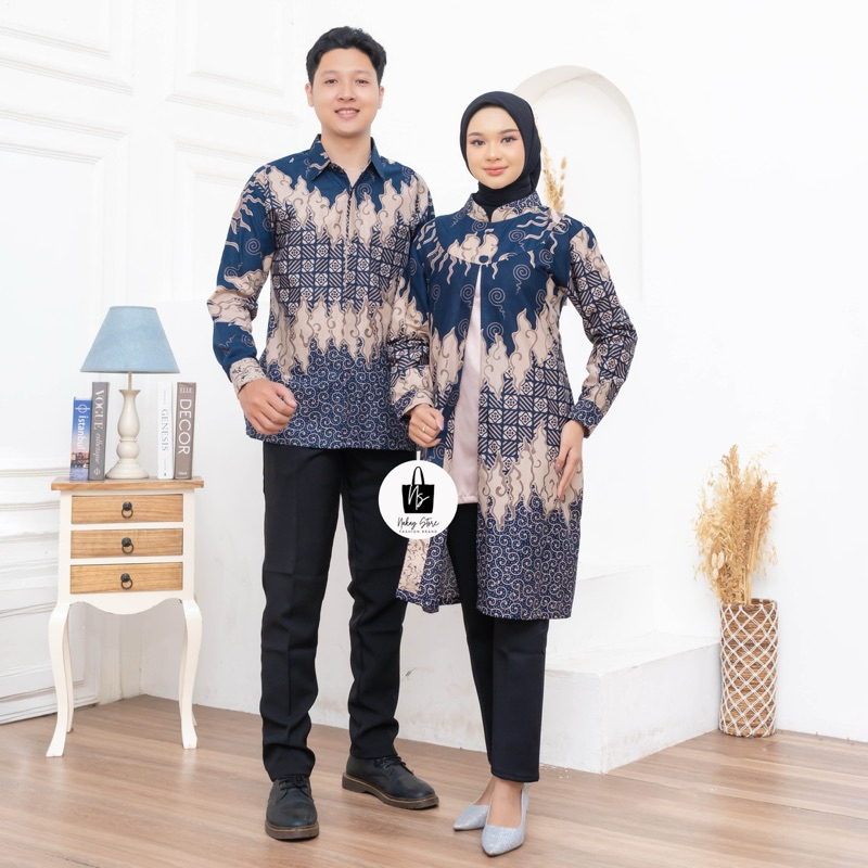 maura couple tunik batik mix velvet remaja baju kondangan kekinian