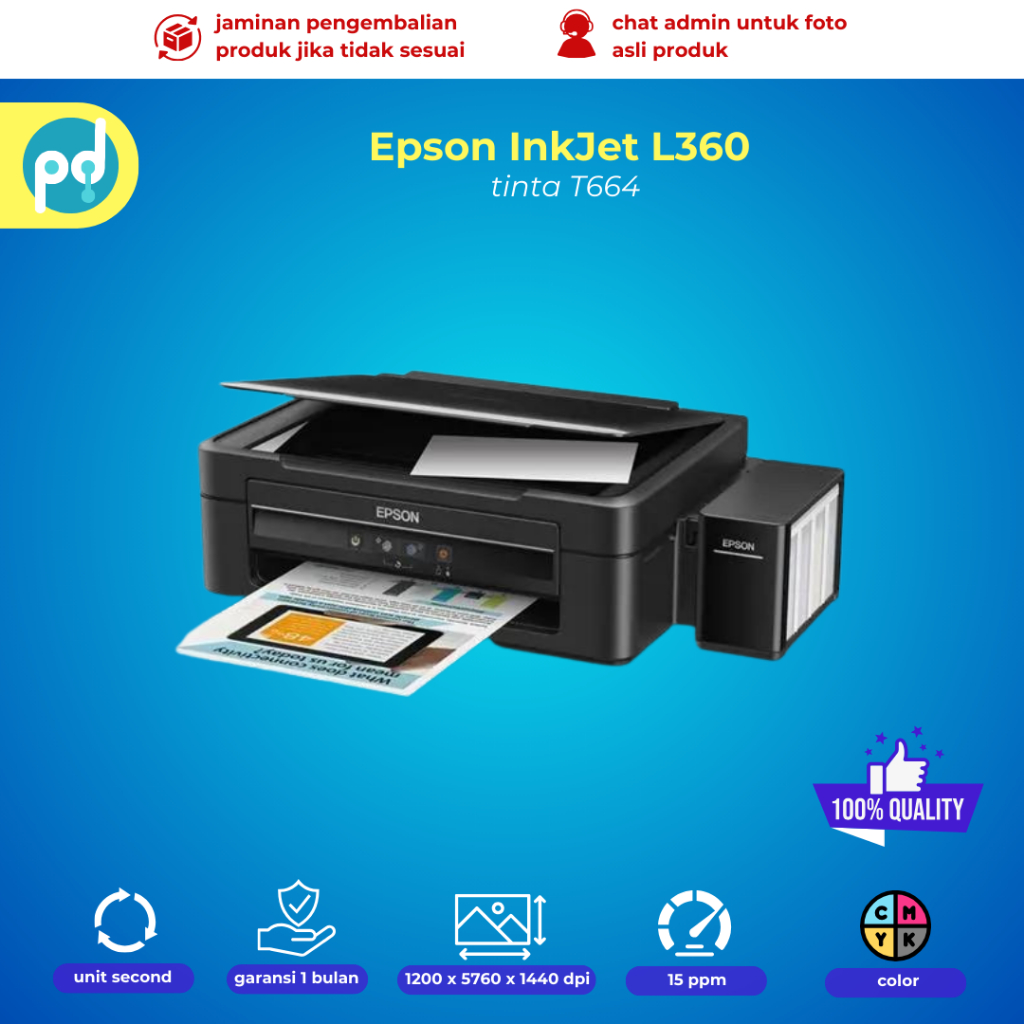 printer inkjet epson l360 scan copy A4 nozzle full