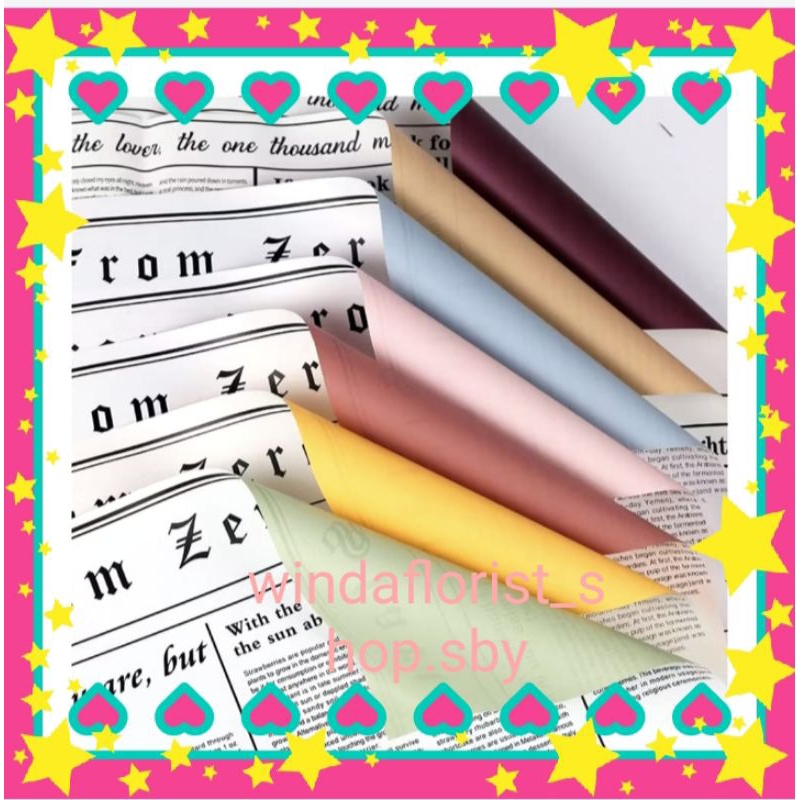 

Kertas Buket (ECER) Cellophane Flower Wrapping Newspaper Solid Motif Koran White