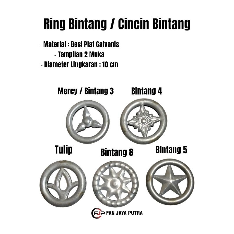 Ornamen Ring Bintang | Aksesories Pintu Pagar besi Tralis Ralling Tangga Canopy