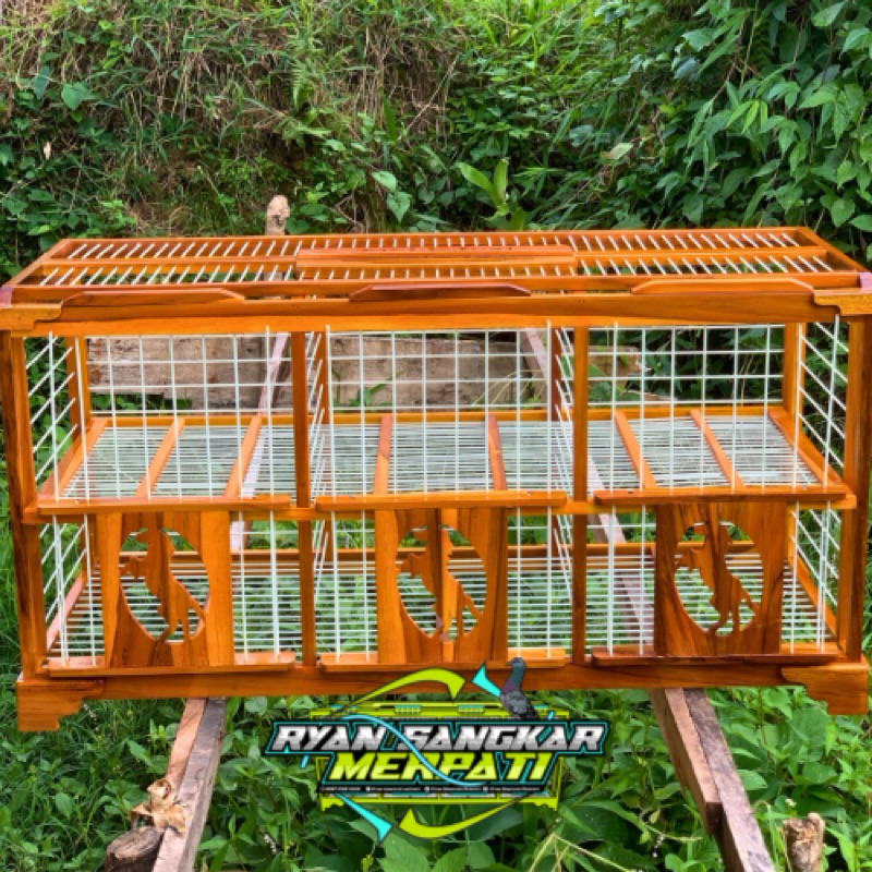 Dongdang merpati 6 pintu full fiber Bahan kayu jati jawa(Bisa request nama team gratis)