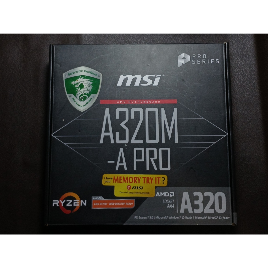 MOTHERBOARD MSI A320M-A PRO AM4 FULLSET SECOND