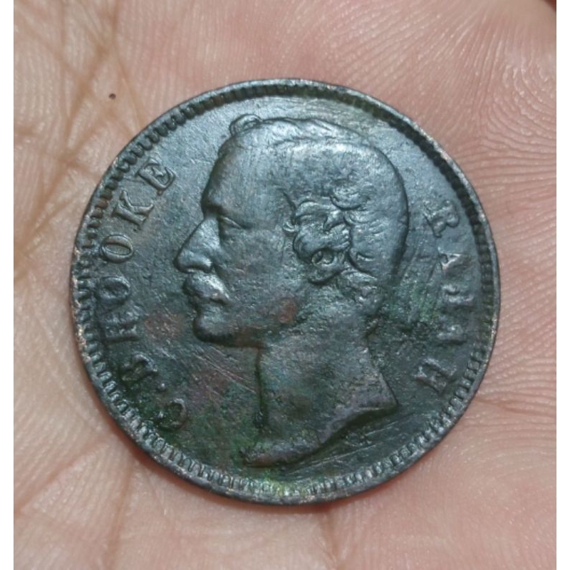 Koin One Cent C Brooke Rajah Sarawak 1884