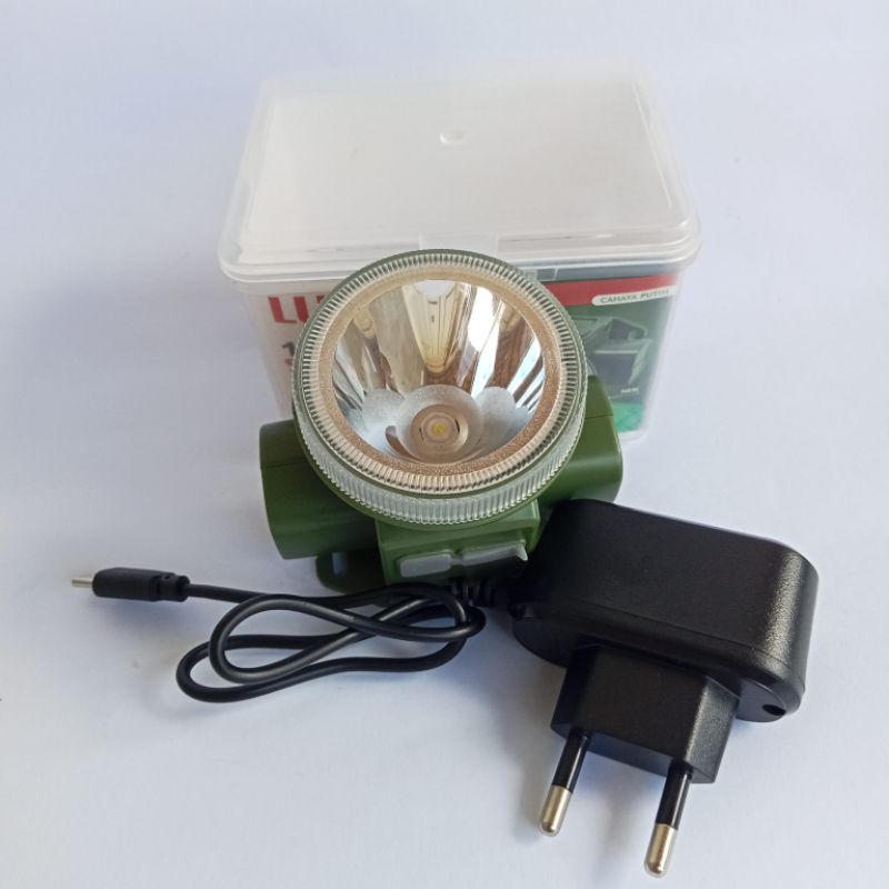 SENTER KEPALA LED CAHAYA PUTIH TERANG CAS TAHAN LAMA