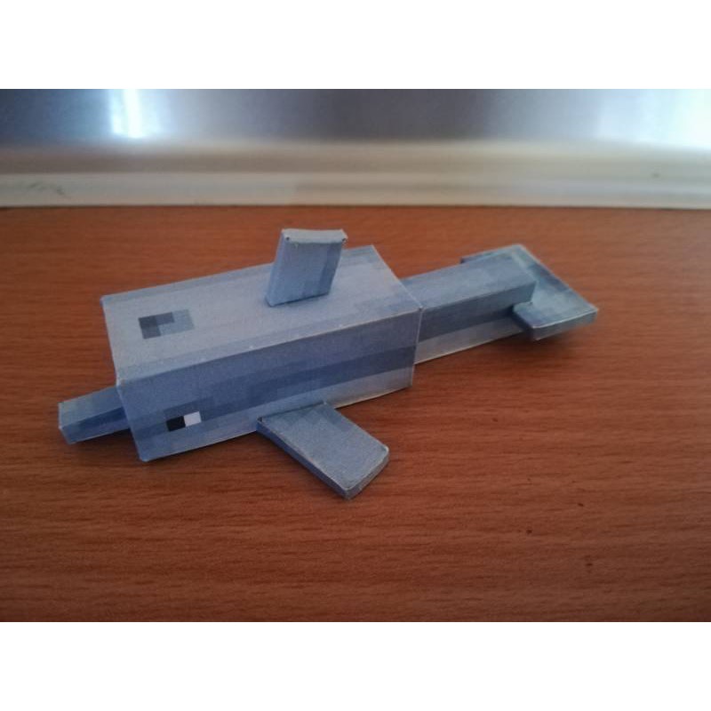 Papercraft Minecraft Hewan Lumba-Lumba | Sudah Jadi Seperti di Foto | Dekorasi Mainan Koleksi