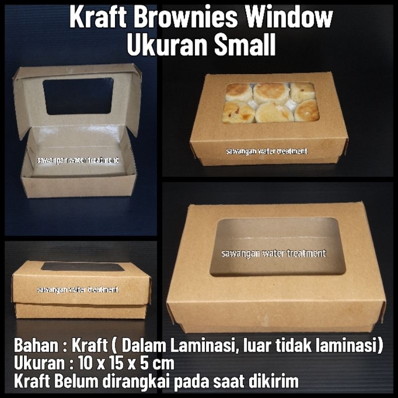

Kraft brownies window laminasi uk S / dus brownies small / dus snack
