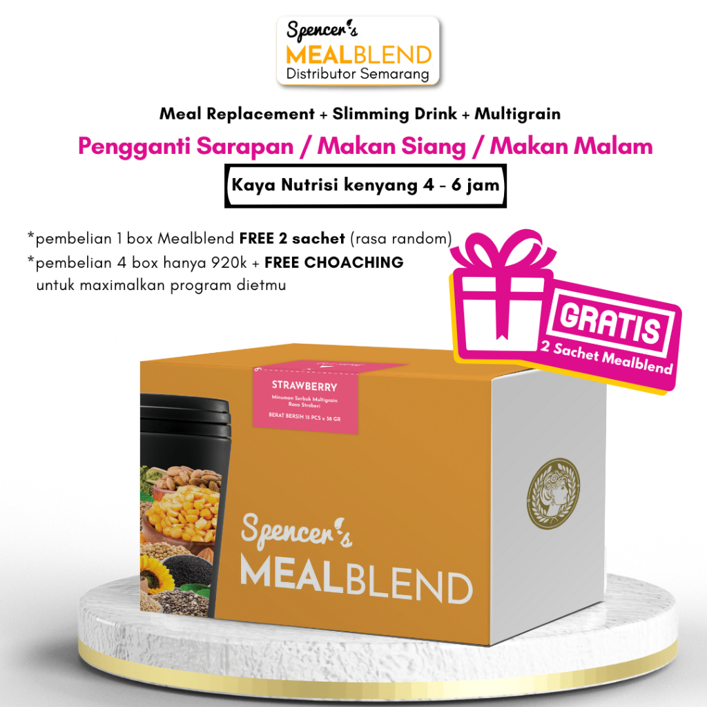 

Spencer's MealBlend Naked Strawberry Box @ 15 Sachet Meal Replacement Multigrain Slimming Drink