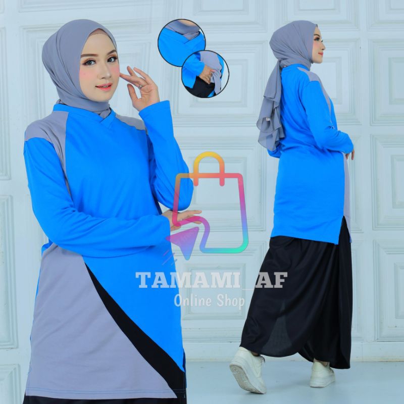 Setelan Senam Muslimah ROCELA /Seragam Senam ROK CELANA Wanita Muslimah syar'i