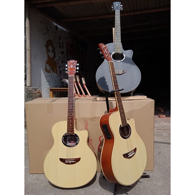 Gitar Akustik Elektrik Yaamahha Apxx Custom Rangka Silang Tanam Besi Aktif Dryer Singgle Crom