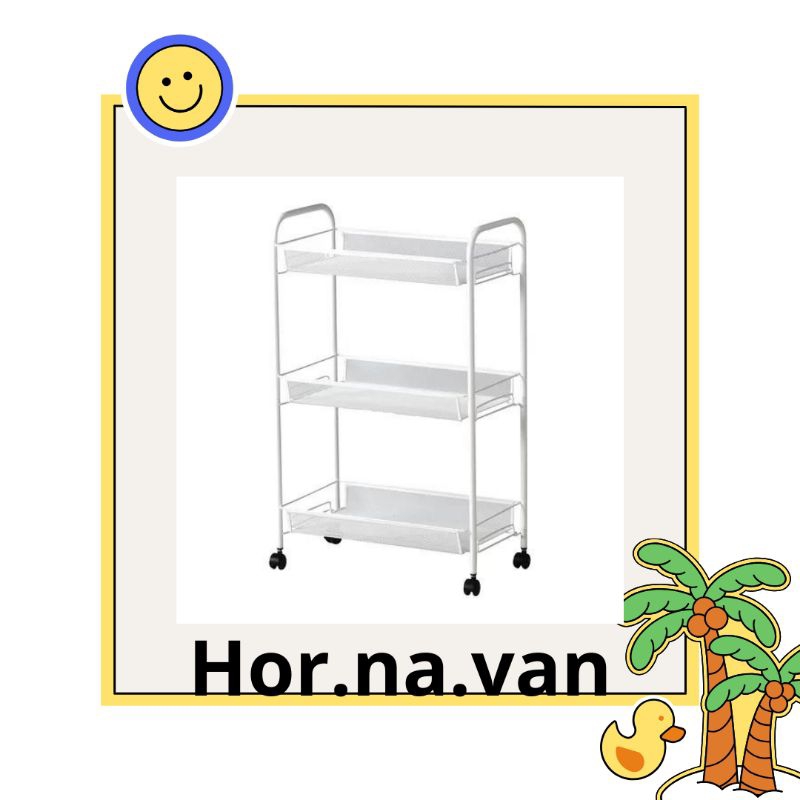 IKEHORNAVAN   Troli, putih, 26x48x77 cm