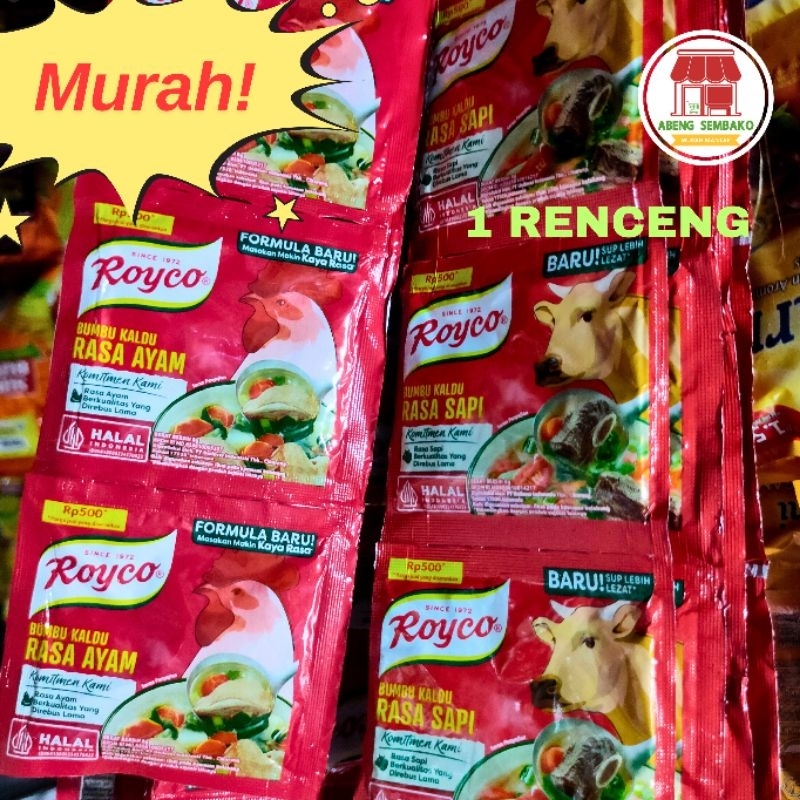 

Royco kaldu bubuk ayam/sapi 1 renceng 12 sachet 8 gram