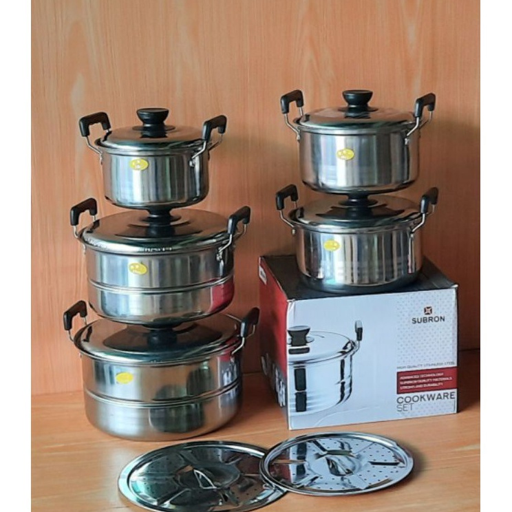 First Order  PANCI SET 12PCS STAINLESS STEAMER KUKUSAN